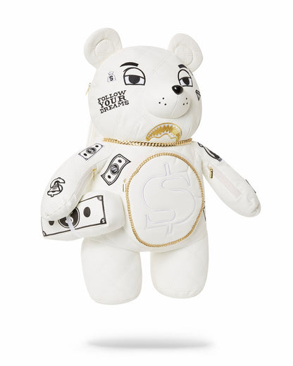 Sprayground - RIVIERA LE BLANC GOLD CHAIN MONEYBEAR TEDDYBEAR BACKPACK
