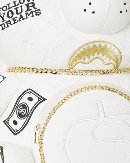 Sprayground - RIVIERA LE BLANC GOLD CHAIN MONEYBEAR TEDDYBEAR BACKPACK