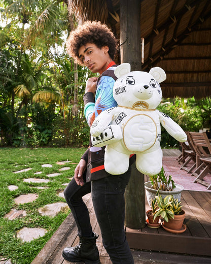 Sprayground - RIVIERA LE BLANC GOLD CHAIN MONEYBEAR TEDDYBEAR BACKPACK
