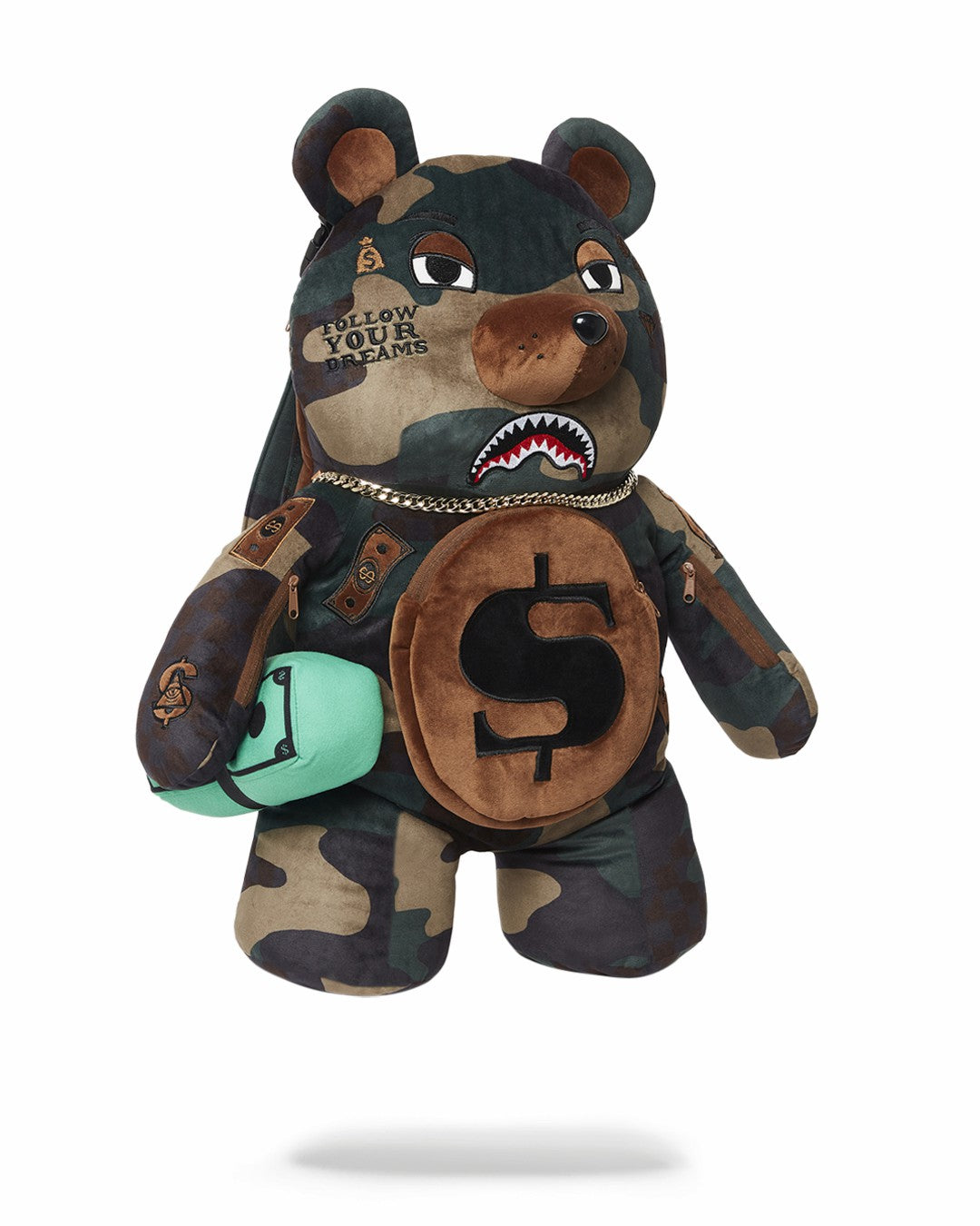 Sprayground - CAMOCHECK MONEYBEAR TEDDYBEAR BACKPACK
