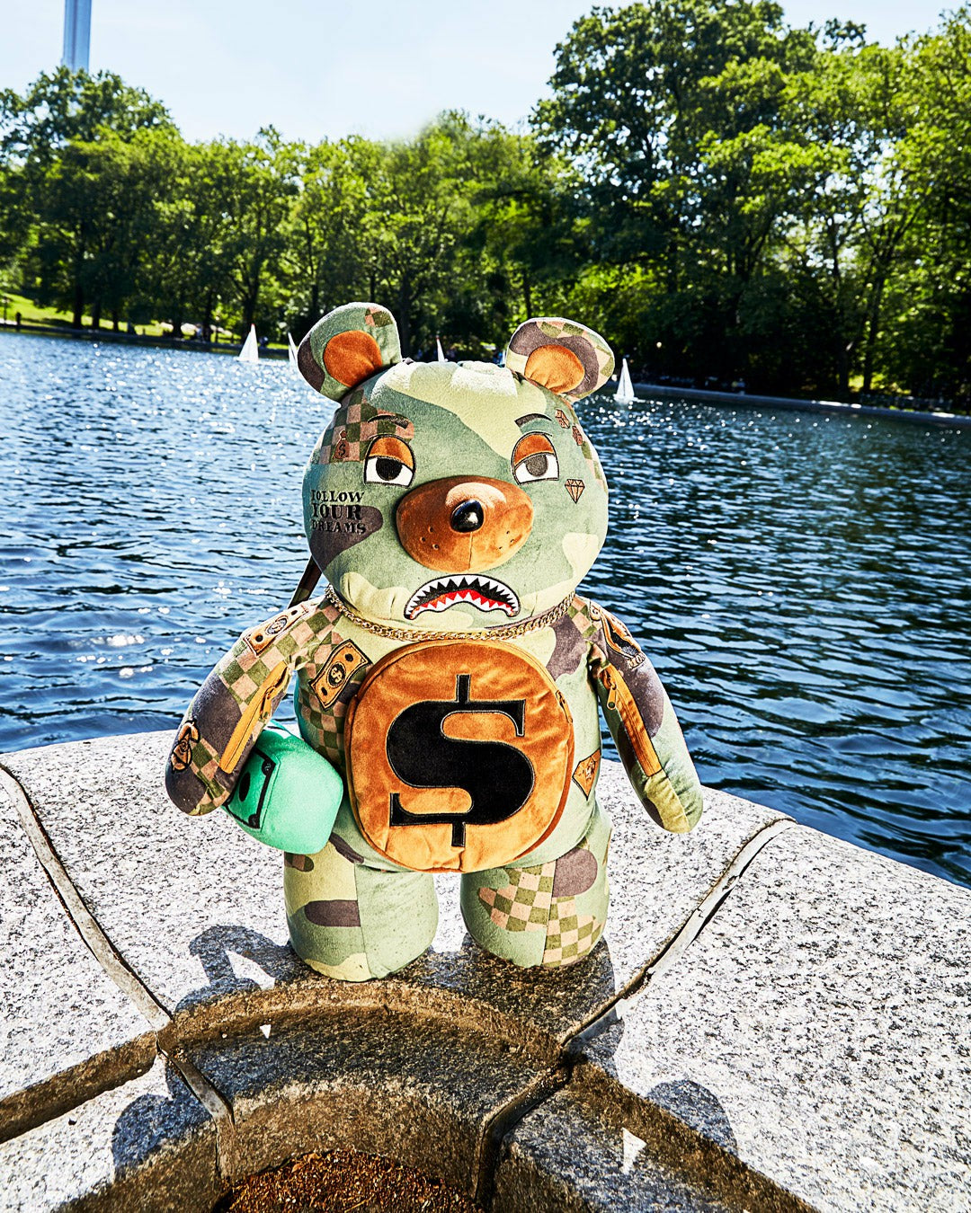 Sprayground - CAMOCHECK MONEYBEAR TEDDYBEAR BACKPACK
