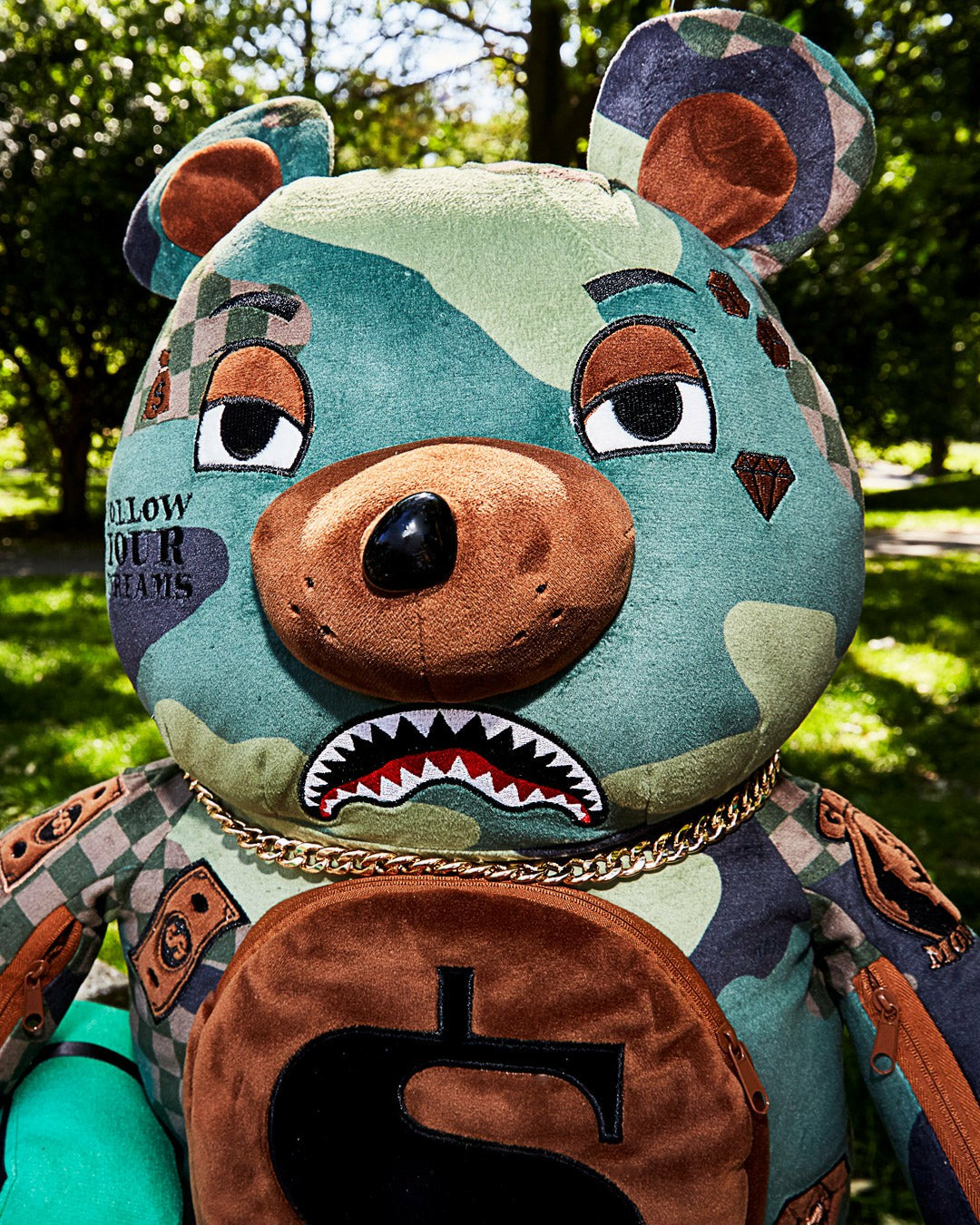 Sprayground - CAMOCHECK MONEYBEAR TEDDYBEAR BACKPACK