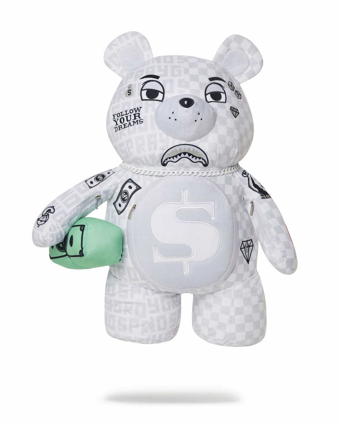 Sprayground - SPLIT THE CHECK (PEARL) MONEYBEAR TEDDYBEAR BACKPACK