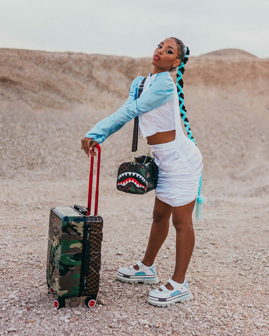 Sprayground - JUNGLE PARIS 21.5” CARRY-ON SHARKITECTURE LUGGAGE
