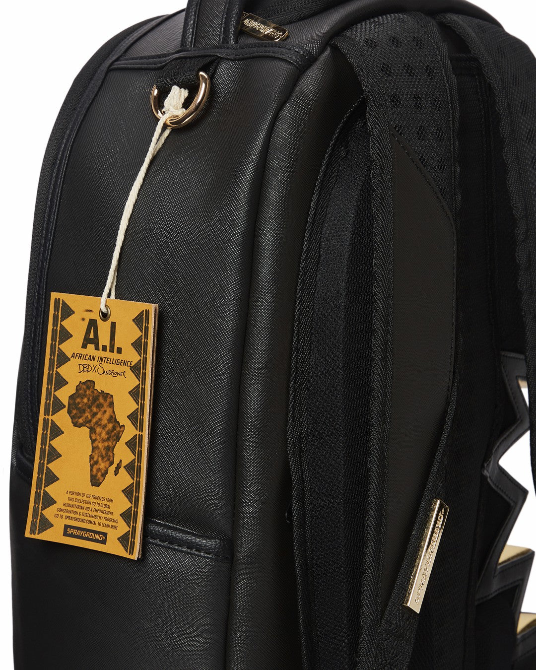 Sprayground - A.i.3 SHARK BITE BLACK GOLD BACKPACK (DLXV)