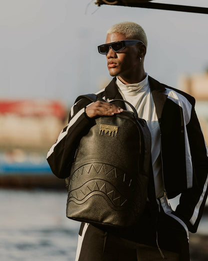 Sprayground - GOLD BRICK DRIP BLACK BACKPACK