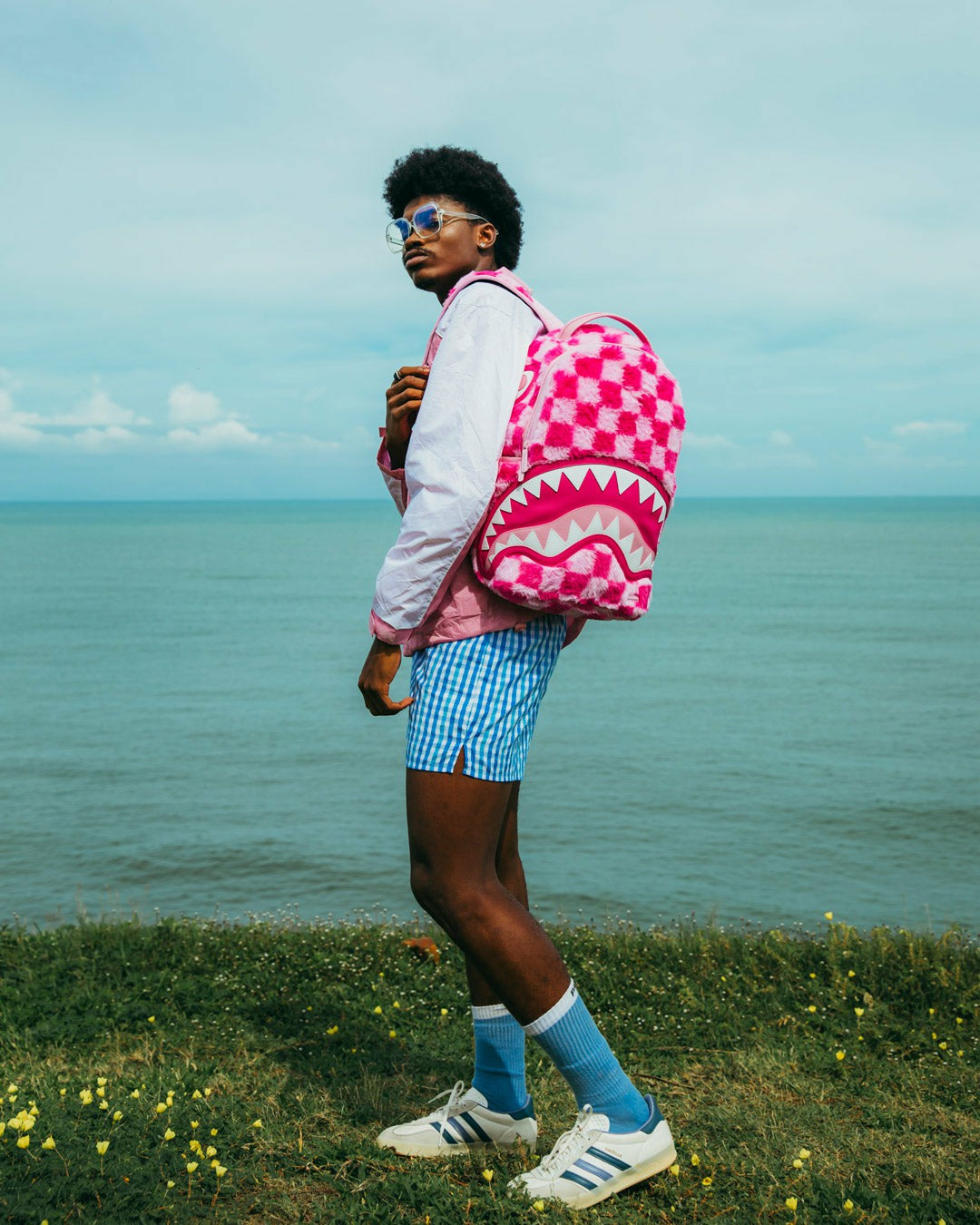 Sprayground - FURZILLA SHARK (PINK CHECK) BACKPACK