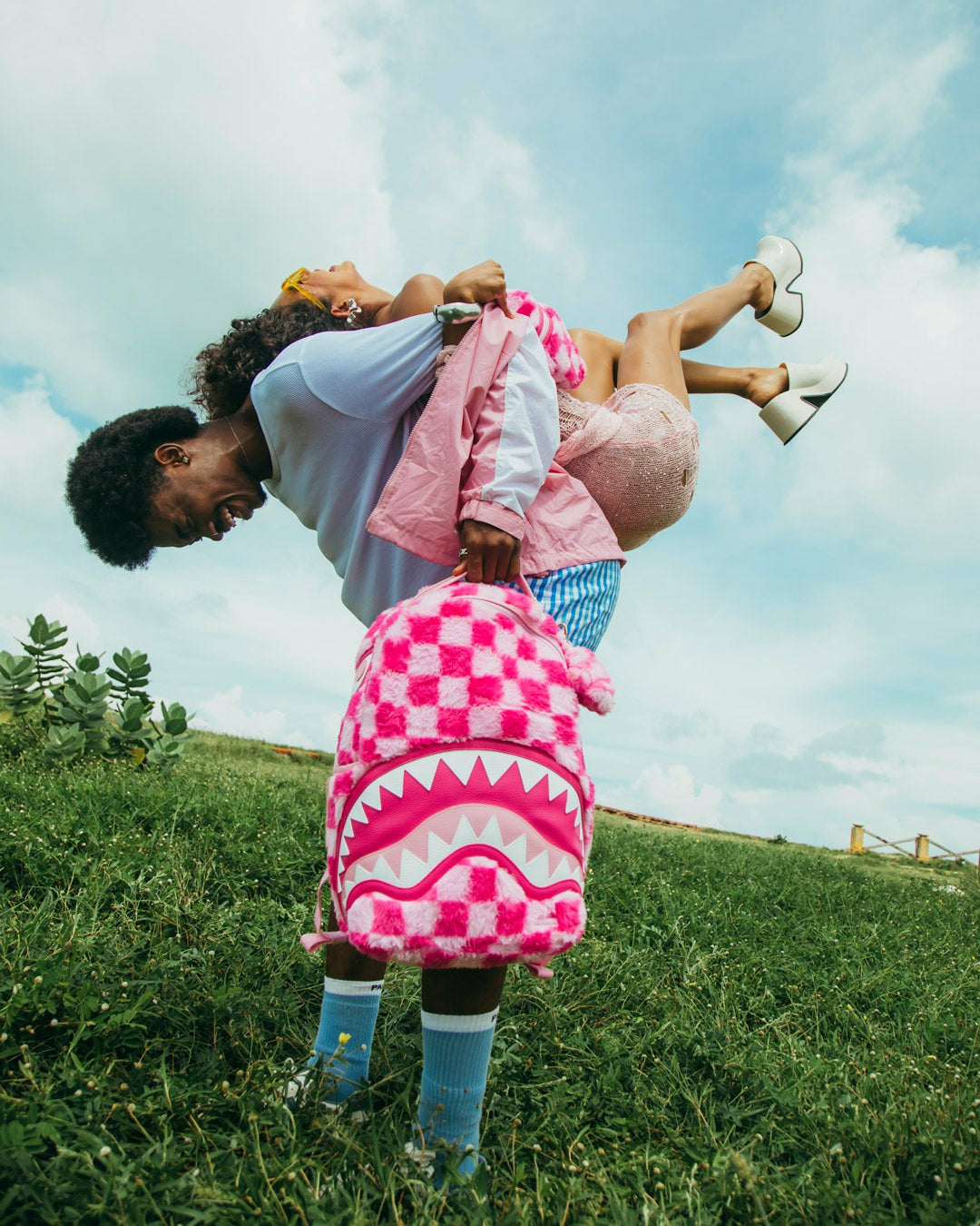 Sprayground - FURZILLA SHARK (PINK CHECK) BACKPACK