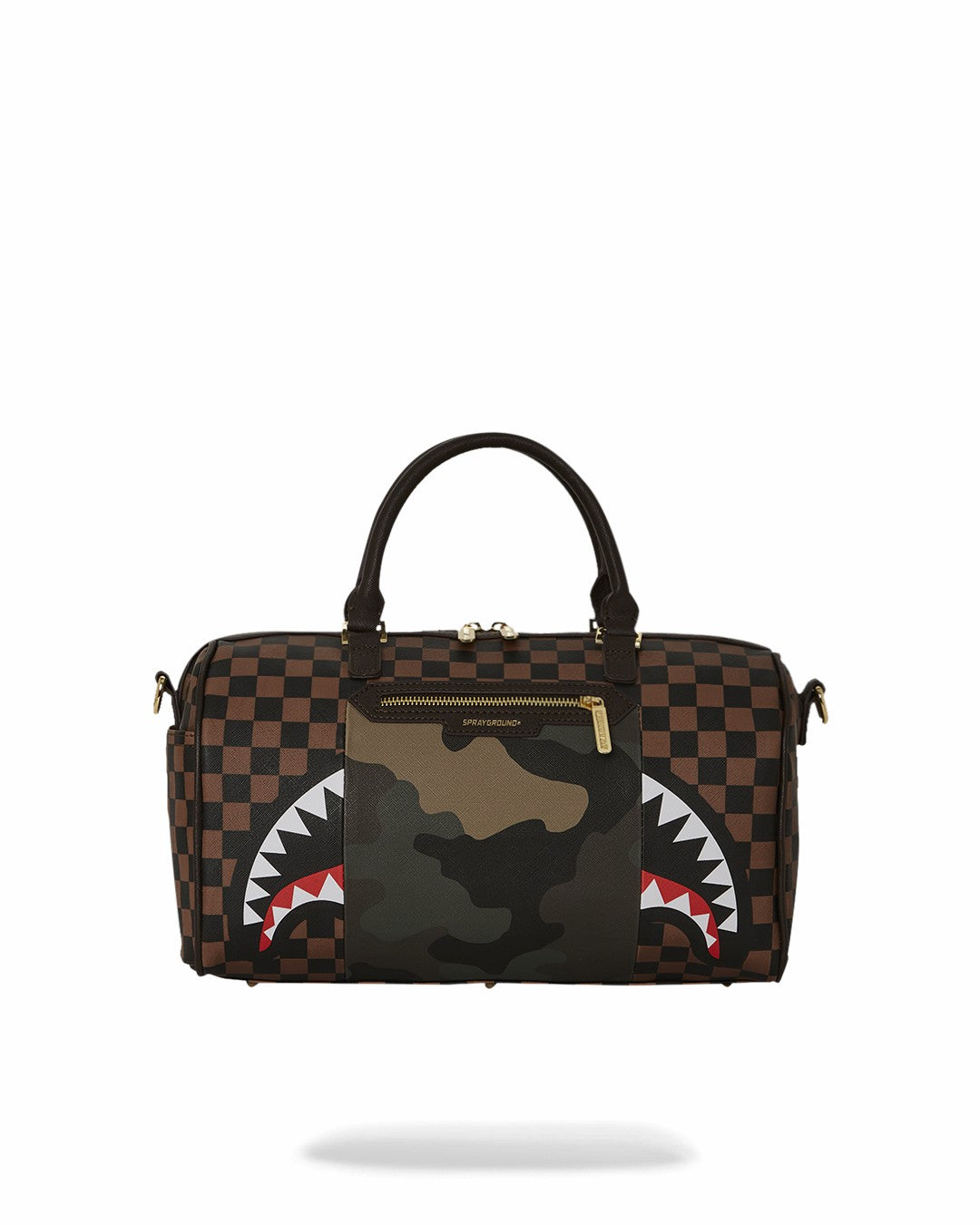 Sprayground - EXTERIOR GOLD ZIP POCKET SHARKS IN PARIS MINI DUFFLE
