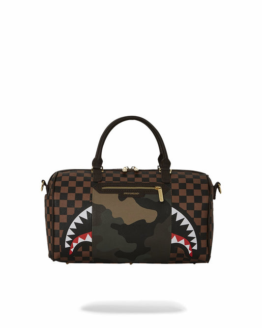 Sprayground - EXTERIOR GOLD ZIP POCKET SHARKS IN PARIS MINI DUFFLE