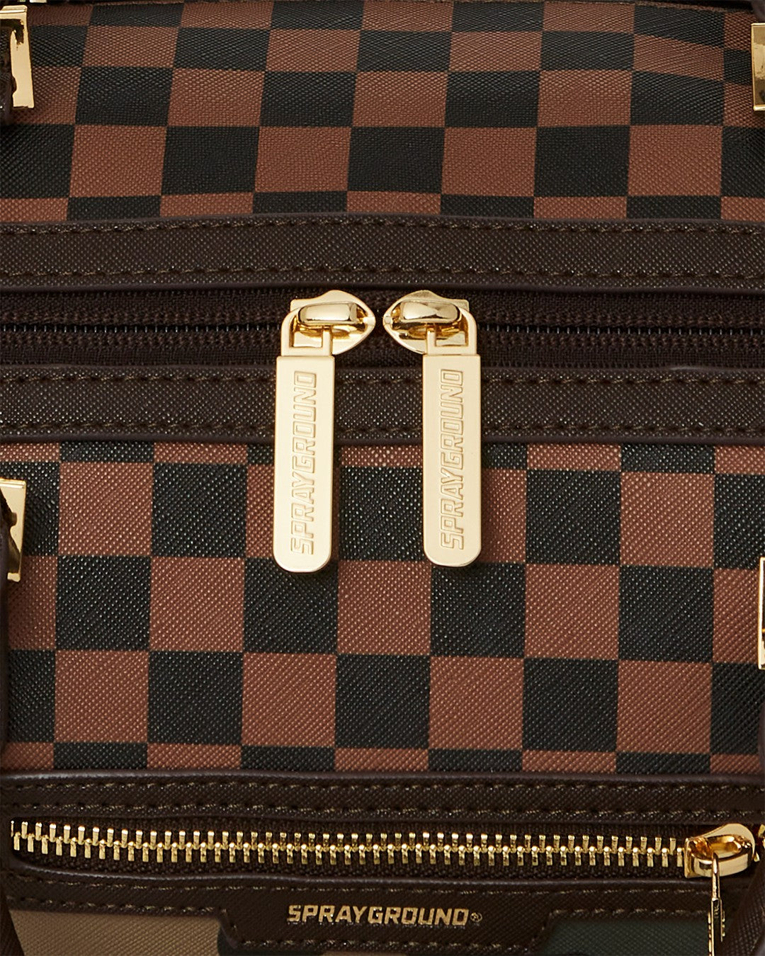 Sprayground - EXTERIOR GOLD ZIP POCKET SHARKS IN PARIS MINI DUFFLE