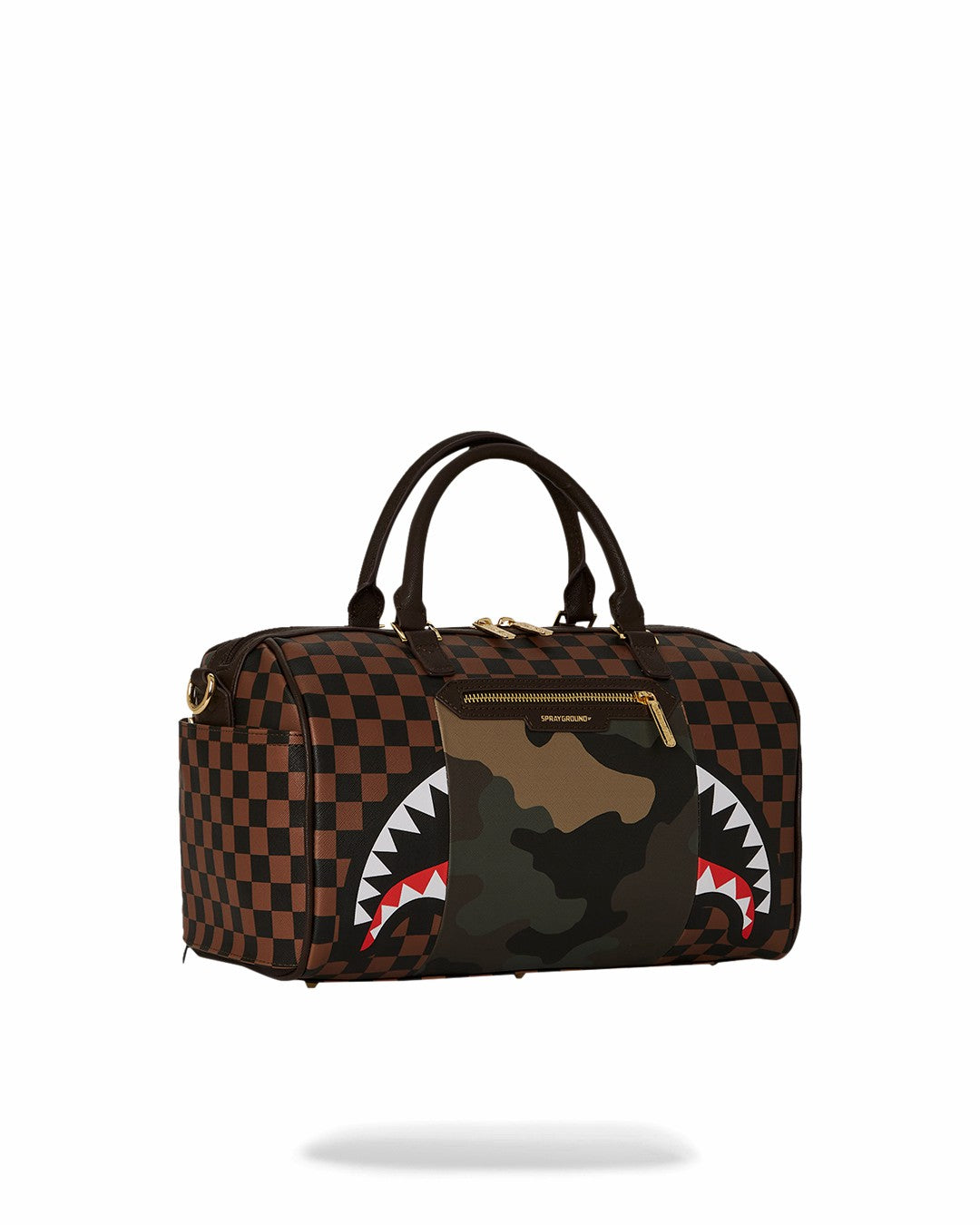 Sprayground - EXTERIOR GOLD ZIP POCKET SHARKS IN PARIS MINI DUFFLE
