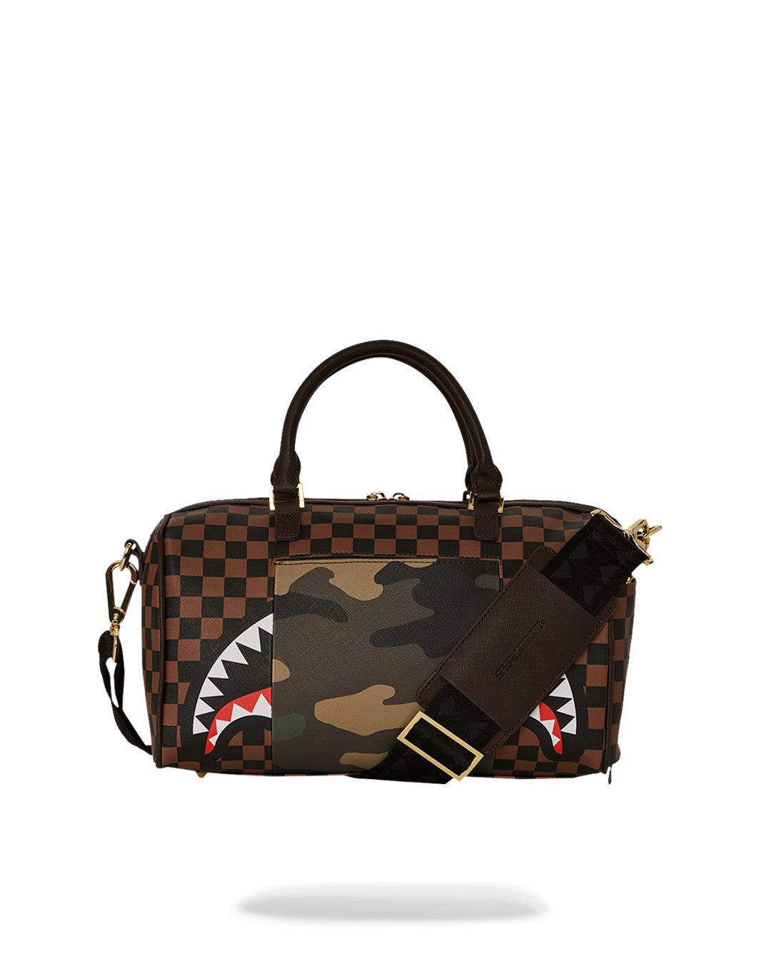 Sprayground - EXTERIOR GOLD ZIP POCKET SHARKS IN PARIS MINI DUFFLE