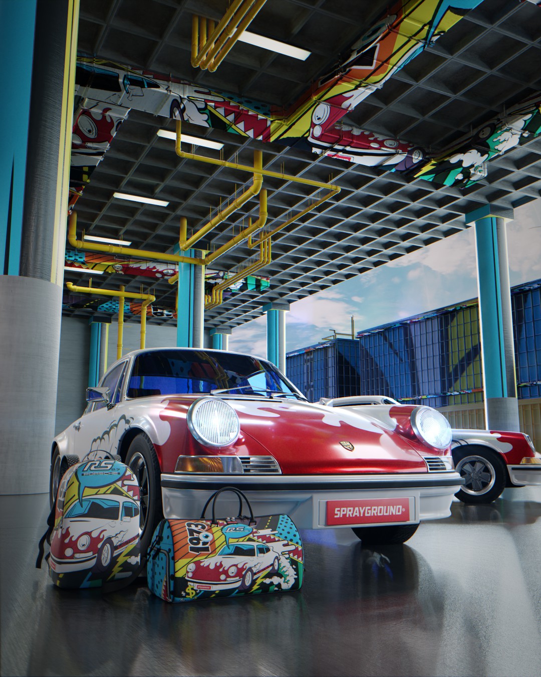 Sprayground - PORSCHE 1972 COLLAB DUFFLE (ONLY 1,911 UNITS MADE)
