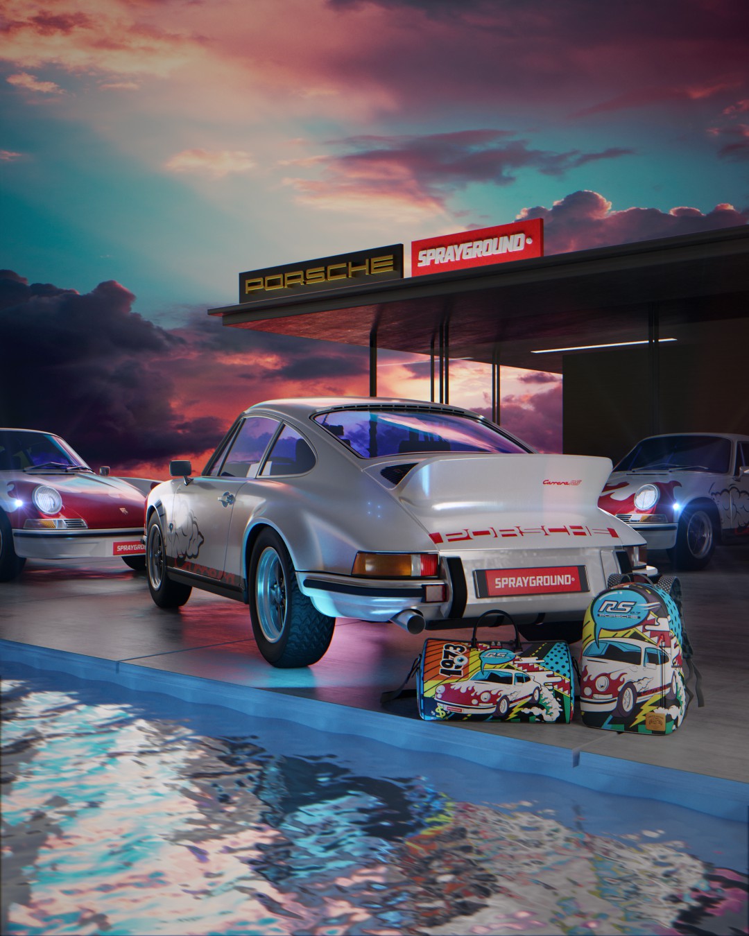 Sprayground - PORSCHE 1972 COLLAB DUFFLE (ONLY 1,911 UNITS MADE)