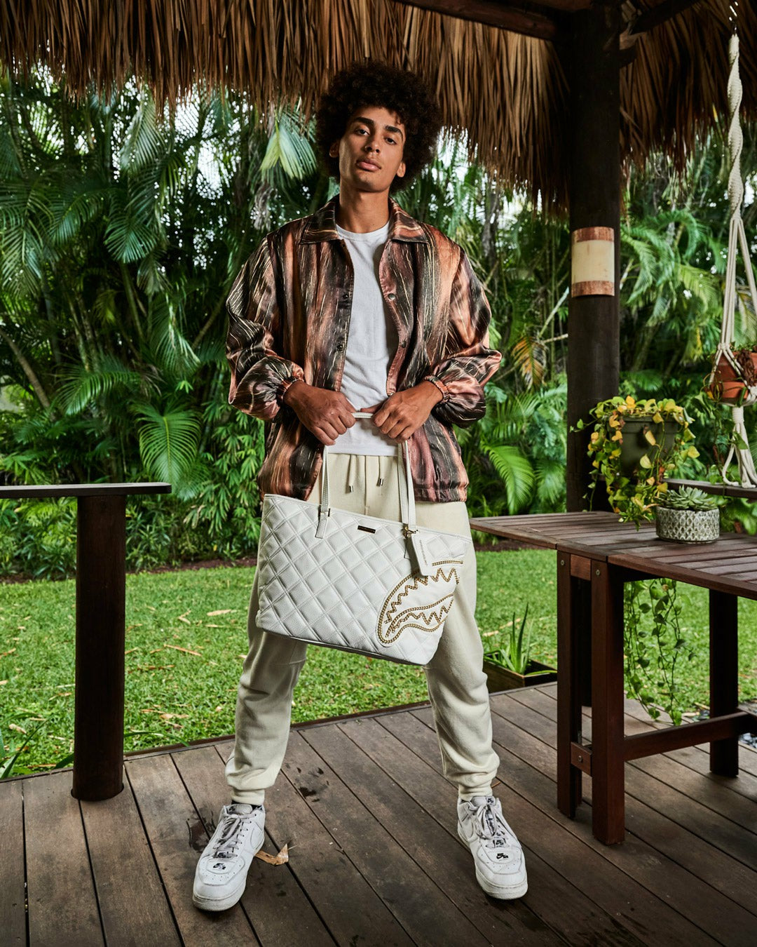 Sprayground - RIVIERA LE BLANC GOLD CHAIN SHARK TOTE