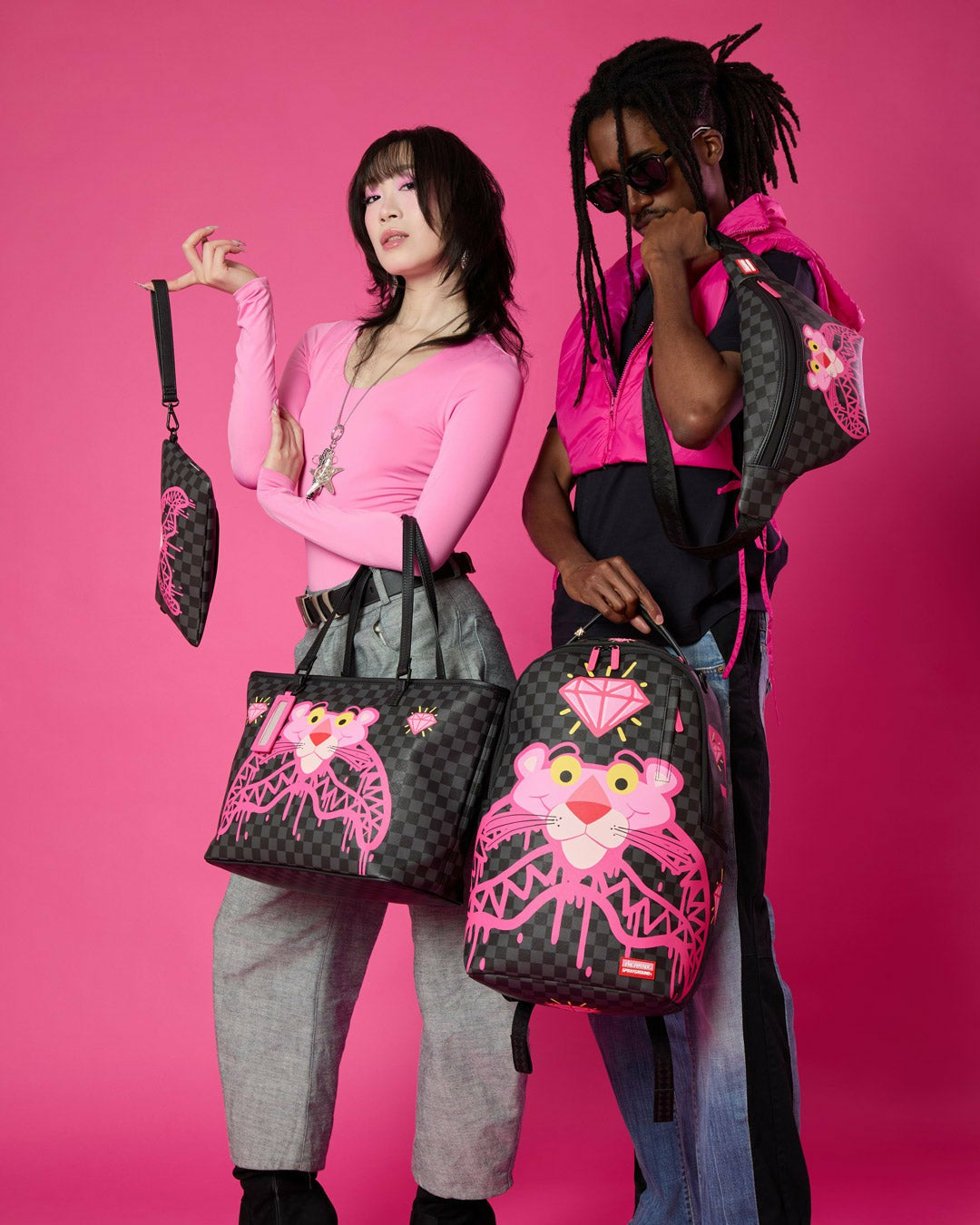 Sprayground - PINK PANTHER DIAMOND SHARK SAVVY CROSSBODY