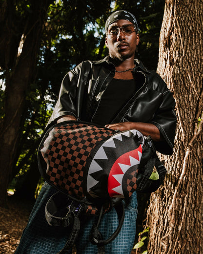 Sprayground - NOOO WAY!!! A REVERSIBLE BACKPACK - PURPLE VELOUR TO OG SHARKS IN PARI