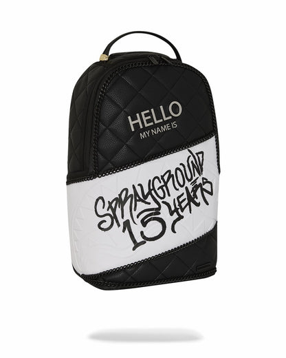 Sprayground - HELLO MY NAME IS 15 YEARS QUILTED BACKPACK (SUPER RARE)