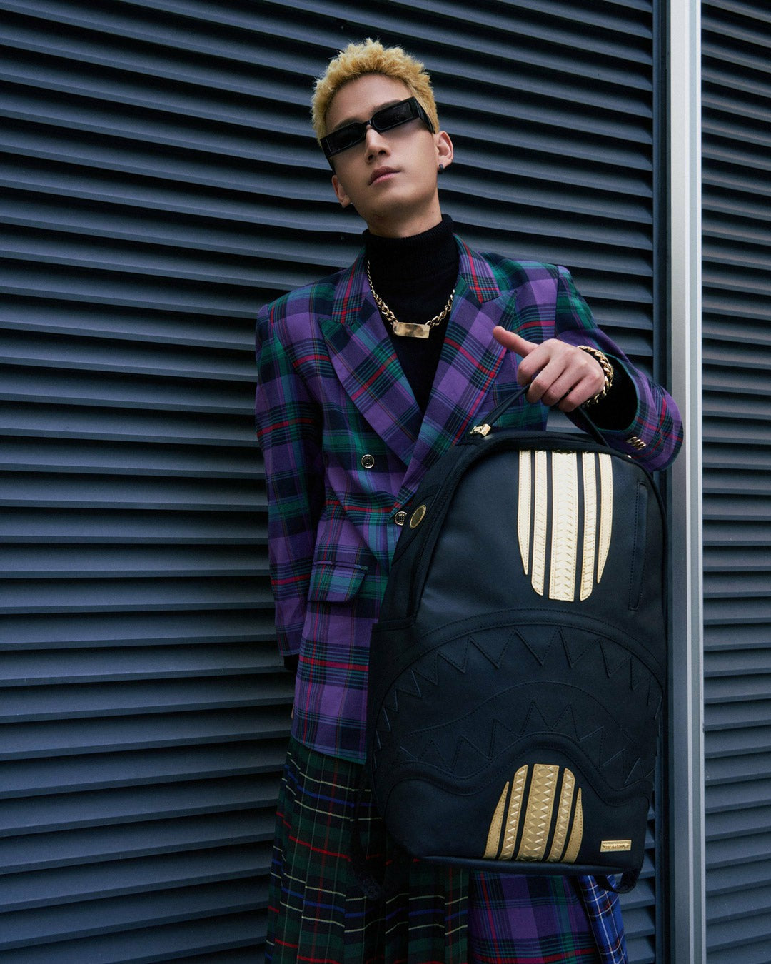 Sprayground - GOLD AND BLACK RACING STRIPES BACKPACK