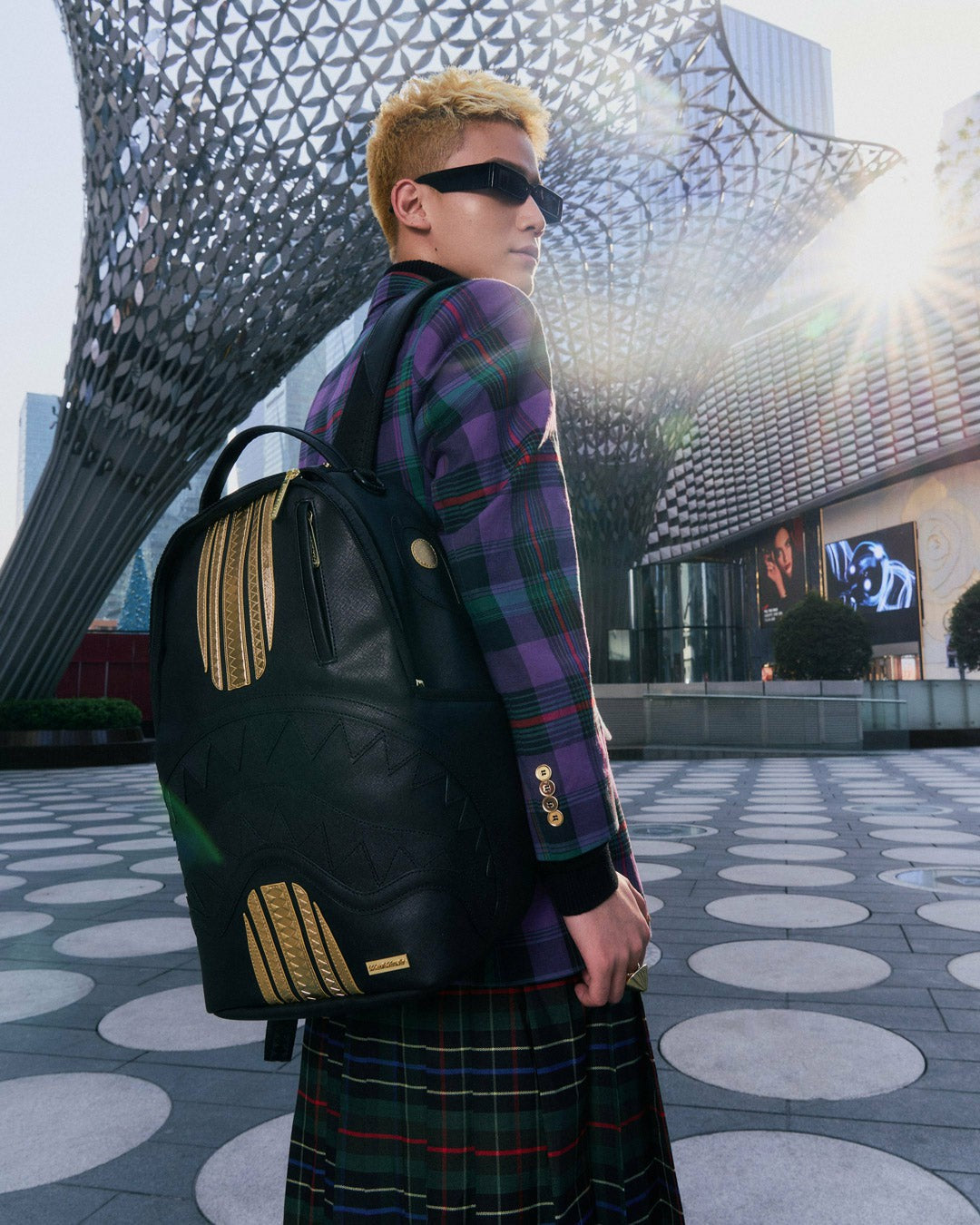 Sprayground - GOLD AND BLACK RACING STRIPES BACKPACK
