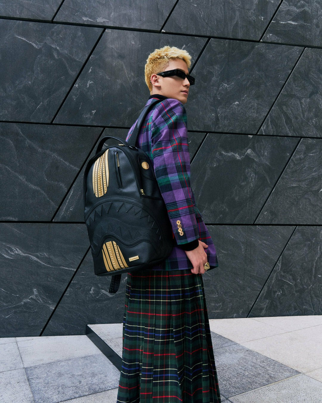 Sprayground - GOLD AND BLACK RACING STRIPES BACKPACK