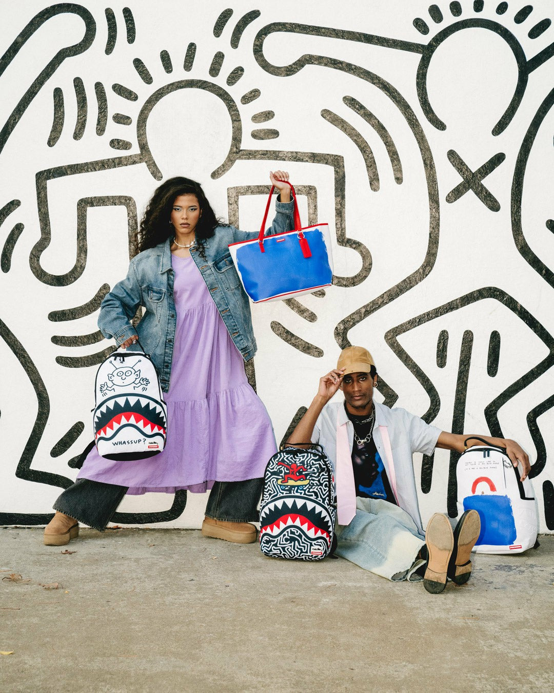 Sprayground - KEITH HARING BIG BLUE PURSE ART BACKPACK